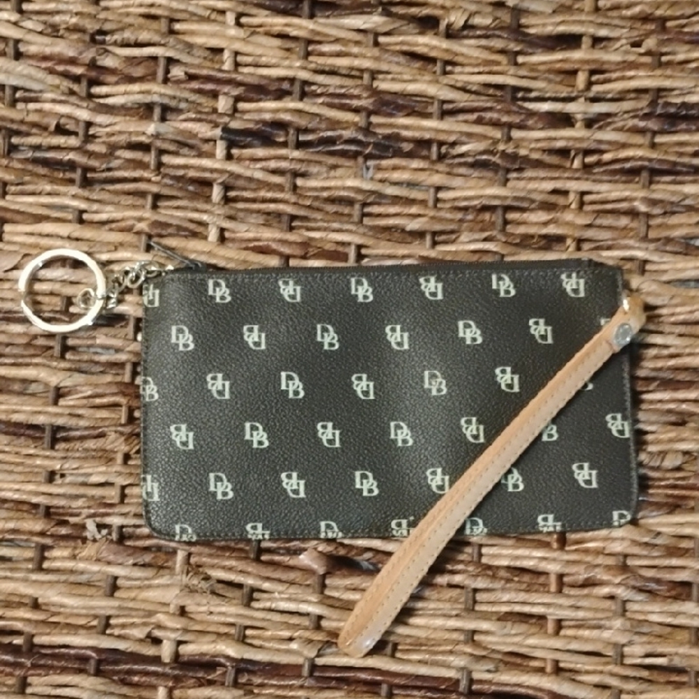 Dooney & Bourke Black and Tan Wristlet
